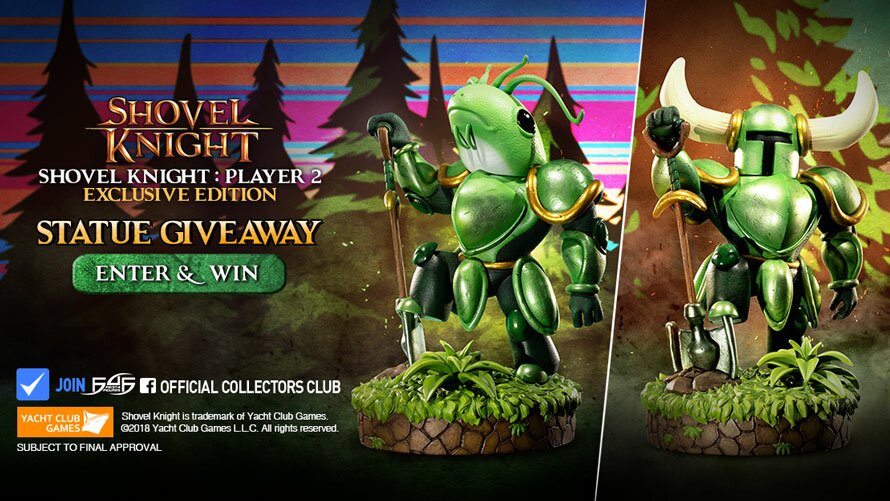 First4Figures's tweet image. In line with our recent launch, we will be giving away ONE EXCLUSIVE Shovel Knight Player 2 statue! What’s more, @YachtClubGames was generous enough to provide us TEN copies of its award winning game, Shovel Knight Treasure Trove to TEN lucky winners! f4f.fans/ShovelKnightGi…