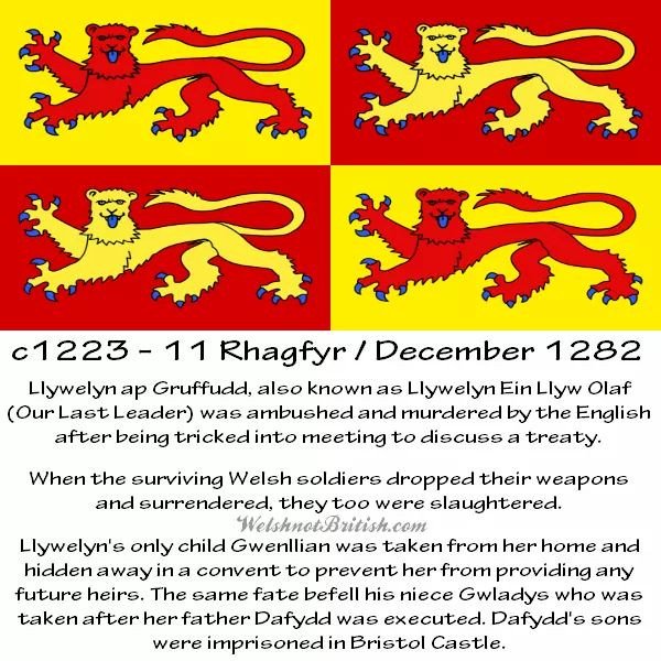 On this day in 1282 King of Wales, Llywelyn ap Gruffudd, was killed near #Cilmeri.

otd.wales/2016/01/1112.h…