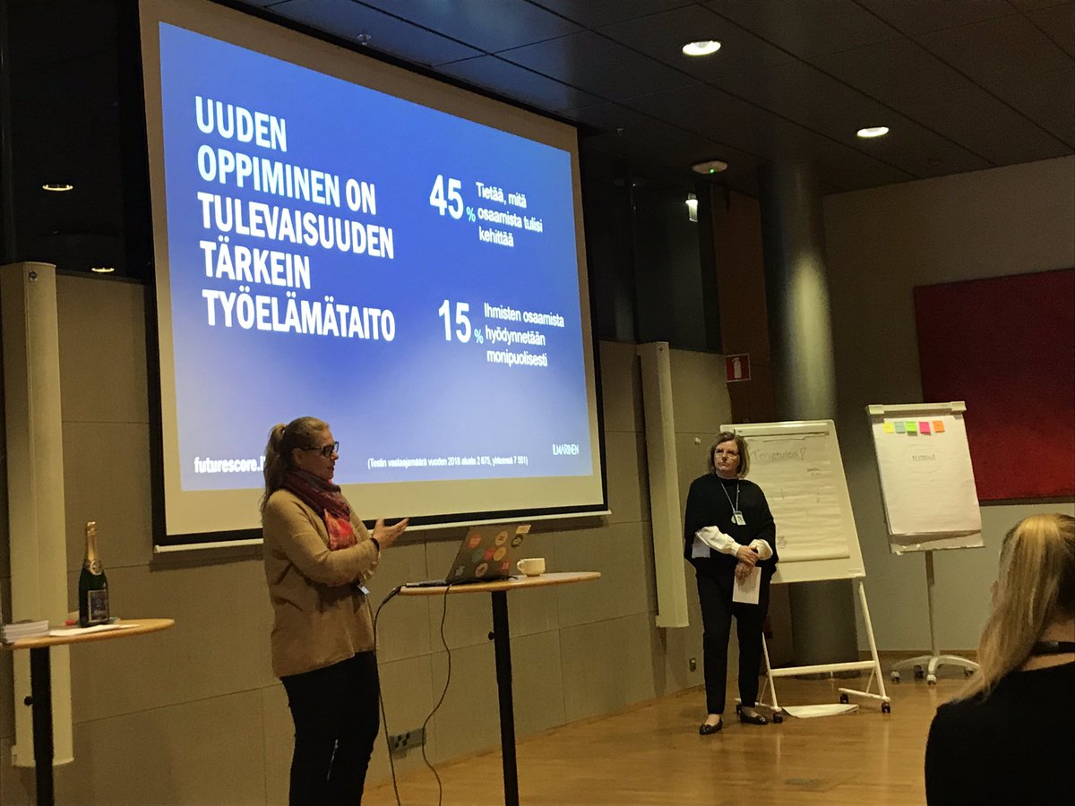 wuoti's tweet image. Tänään luomassa tulevaisuuden työelämää @ilmarinen_tweet #Futurescore testin mukaan 45% tietää, mitä osaamista tulisi kehittää, 15% sitä mieltä, että osaamista hyödynnetään monipuolisesti. @KatjaPantzar ja @KatiHuoponen @GoforeGroup