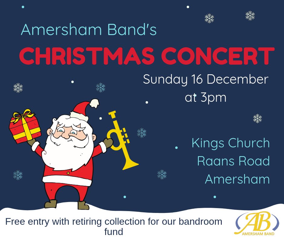 Our Christmas Concert is this Sunday featuring all three of our bands including Brass Roots and Community Brass, carols to sing and minces pies afterwards
Come and join us, its free!
Kings Church Amersham, 3pm
#Amersham #Christmas #Concert #Community #Singing #Carols