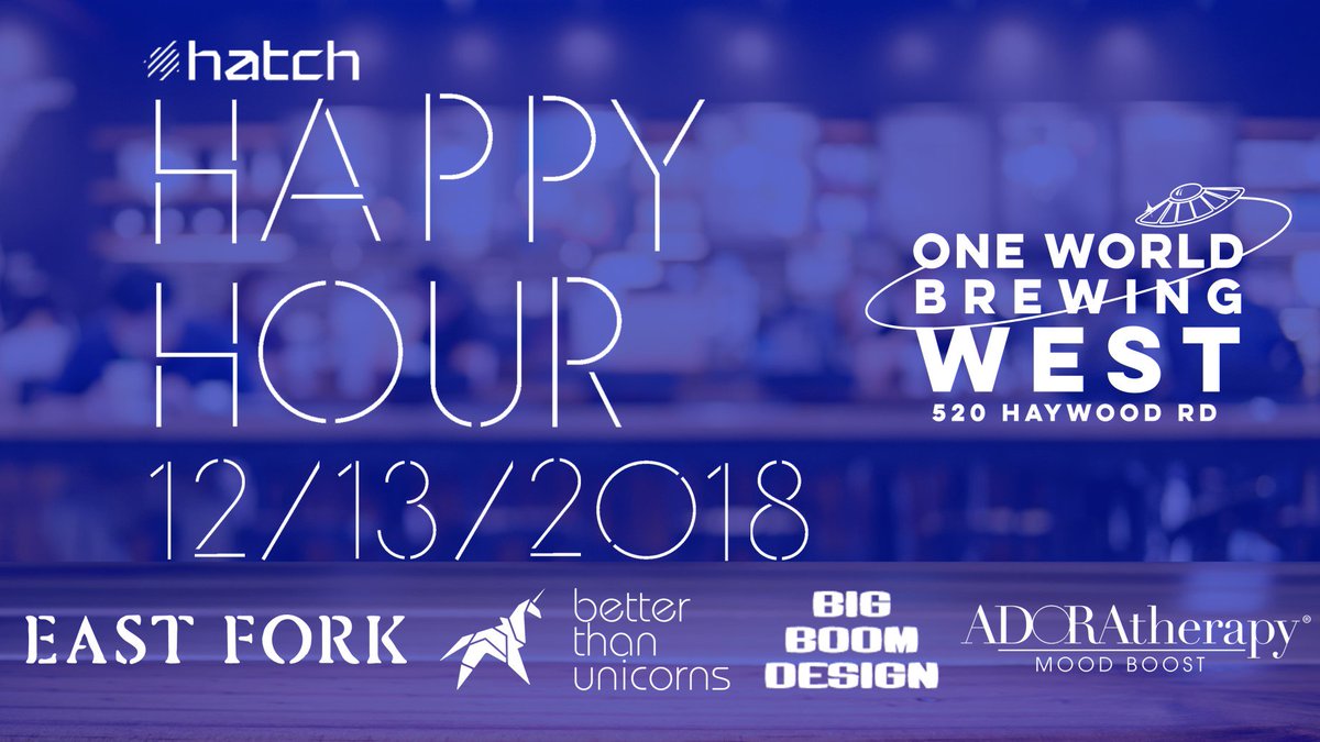 @HATCHAVL Happy Hour is this Thurs at One World Brewing facebook.com/events/7889875…