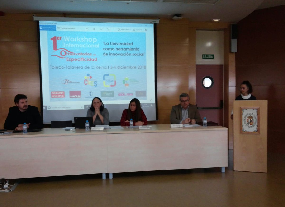 RscUclm's tweet photo. La Cátedra RSC UCLM participa y colabora en el Primer Whorkshop Internacional de Observatorios de Especificidad "La universidad como herramienta de innovación scocial" celebrado en Toledo y Talavera de la Reina los días 3 y 4 de diciembre. https://t.co/ONomBx6d9s