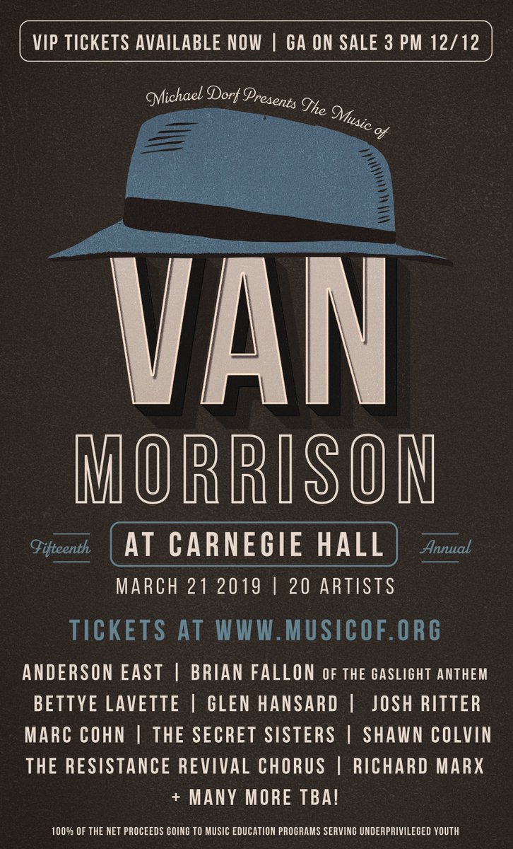 Brian Fallon, Glen Hansard, Bettye LaVette, Josh Ritter &amp; more playing Van Morrison tribute at Carnegie Hall brooklynvegan.com/brian-fallon-g…