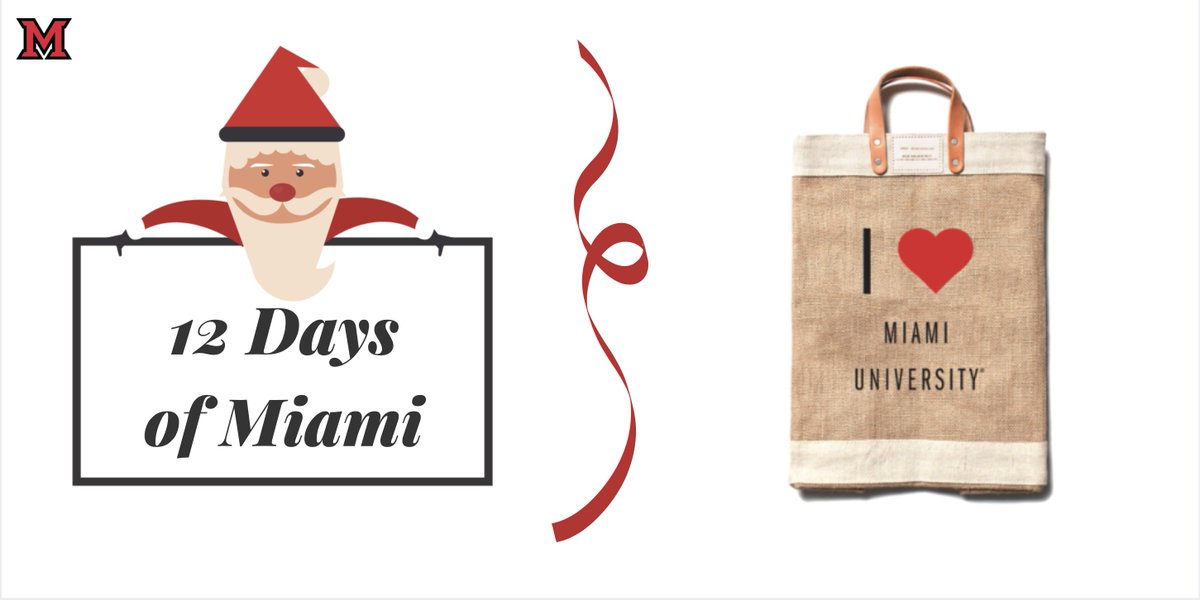 ShopMiamiOH's tweet photo. The #12DaysOfMiami are almost up! This next gift idea is both stylish &amp; sustainable ❤️ RT &amp; FOLLOW for the chance to win this #MiamiOH @Apolis market tote from @AlmaMaterWear https://t.co/w3EFG2aDCG https://t.co/LbUJbju36W