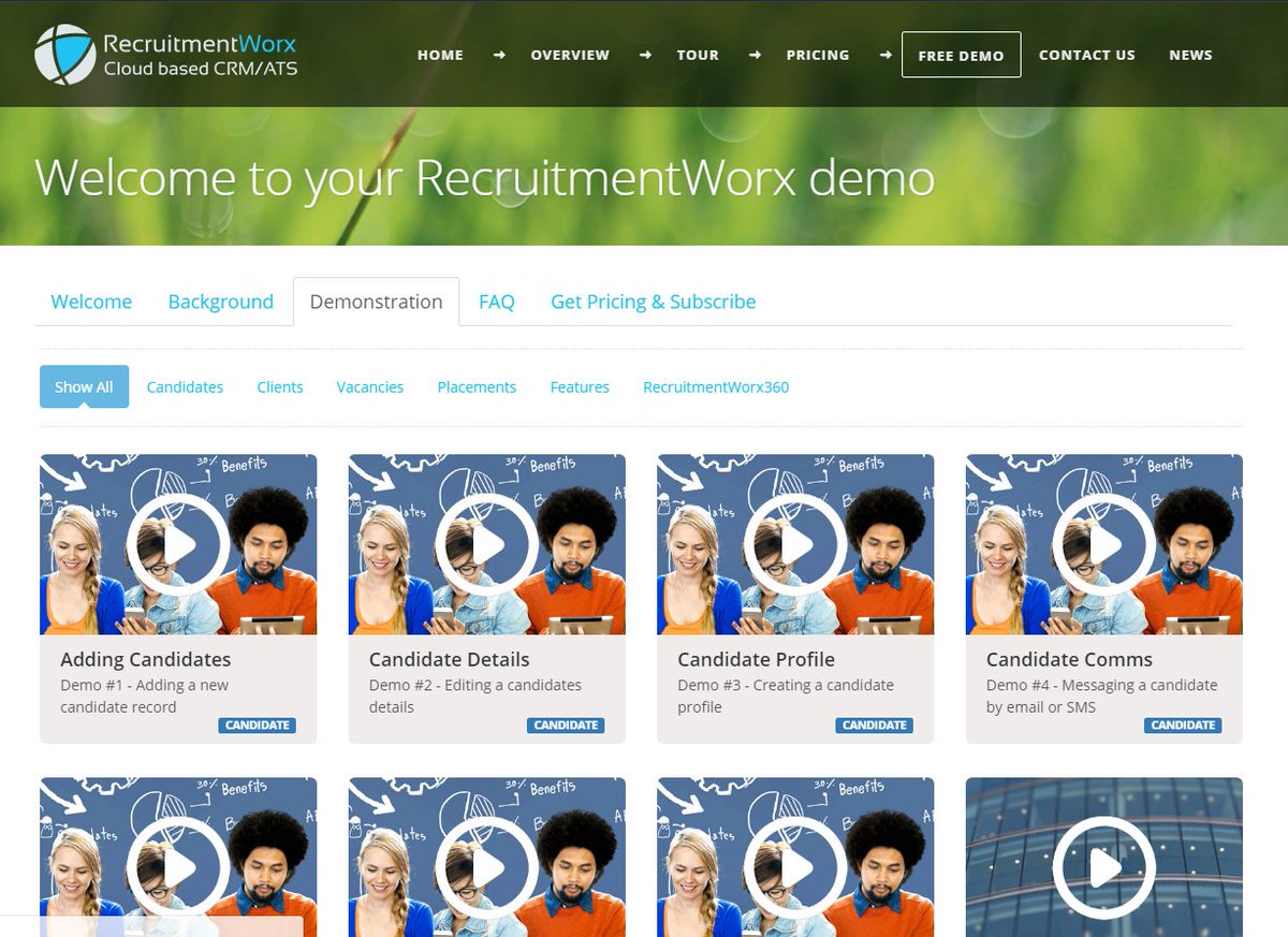 RecruitWorx's tweet photo. We're pleased to announce the arrival of our updated RecruitmentWorx demonstration suite. Our new bitesize videos allow #recruiters to learn about the features our #RecruitmentCRM offers at their own pace for 7 days. Get your free demo https://t.co/H9Kbg9qji0 https://t.co/dPdIx8qTJI