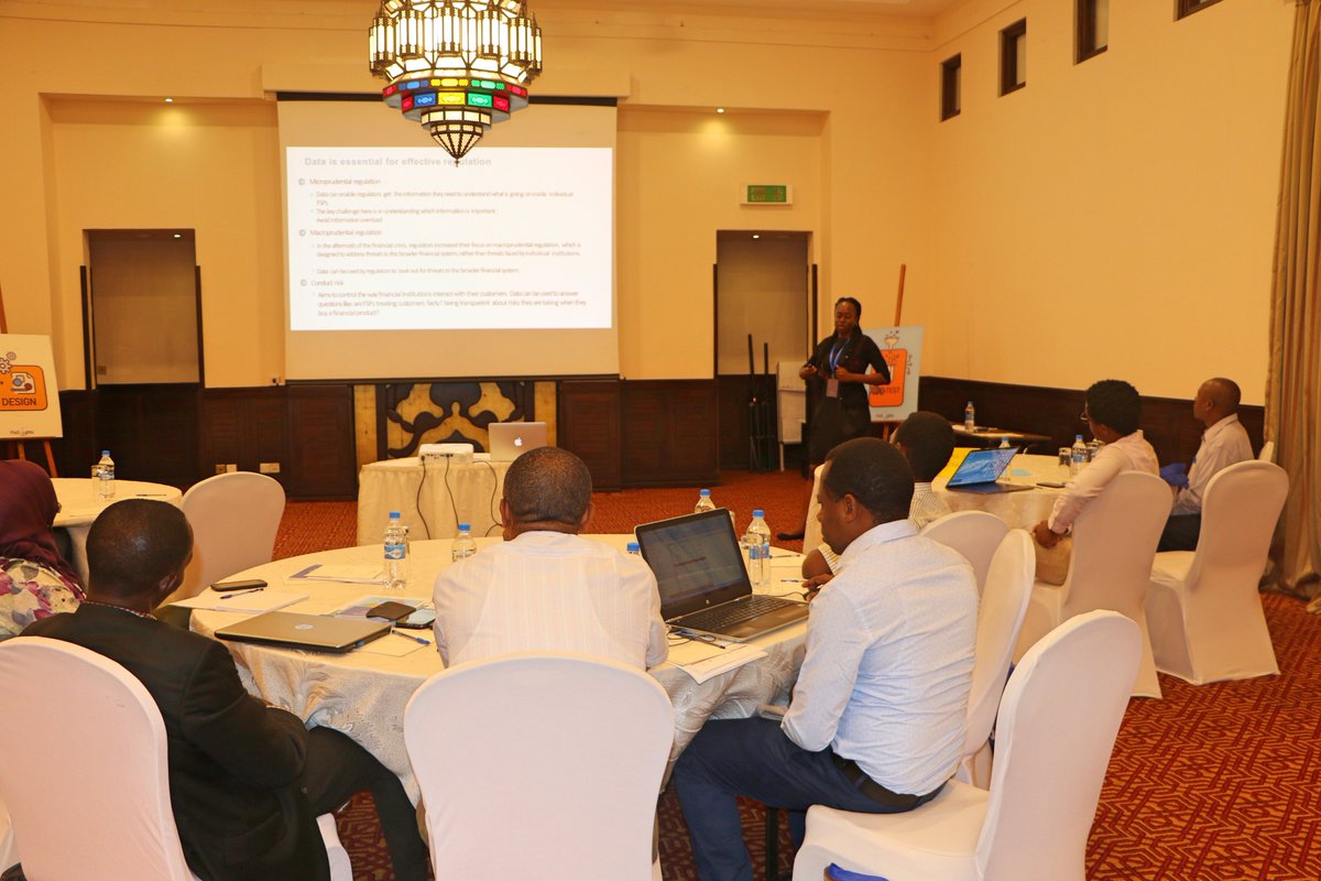FSDTanzania's tweet image. Guest speaker from The University of Warwick, Sara Ombija, walking regulators through the utility of data in the regulatory process. #FinSighstLab #ExecutiveEducationCourse #Data4Innovation
