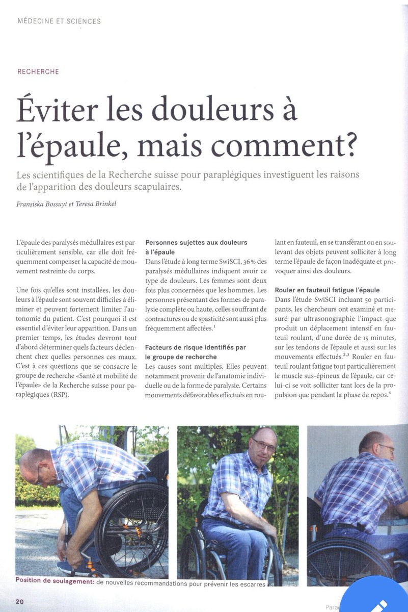 FMBossuyt's tweet photo. Article for all wheelchair users who want to prevent shoulder pain available in French and German! #ProjectUEFatigue #Disseminate https://t.co/ageVXowxja https://t.co/xUkMRBxe9t