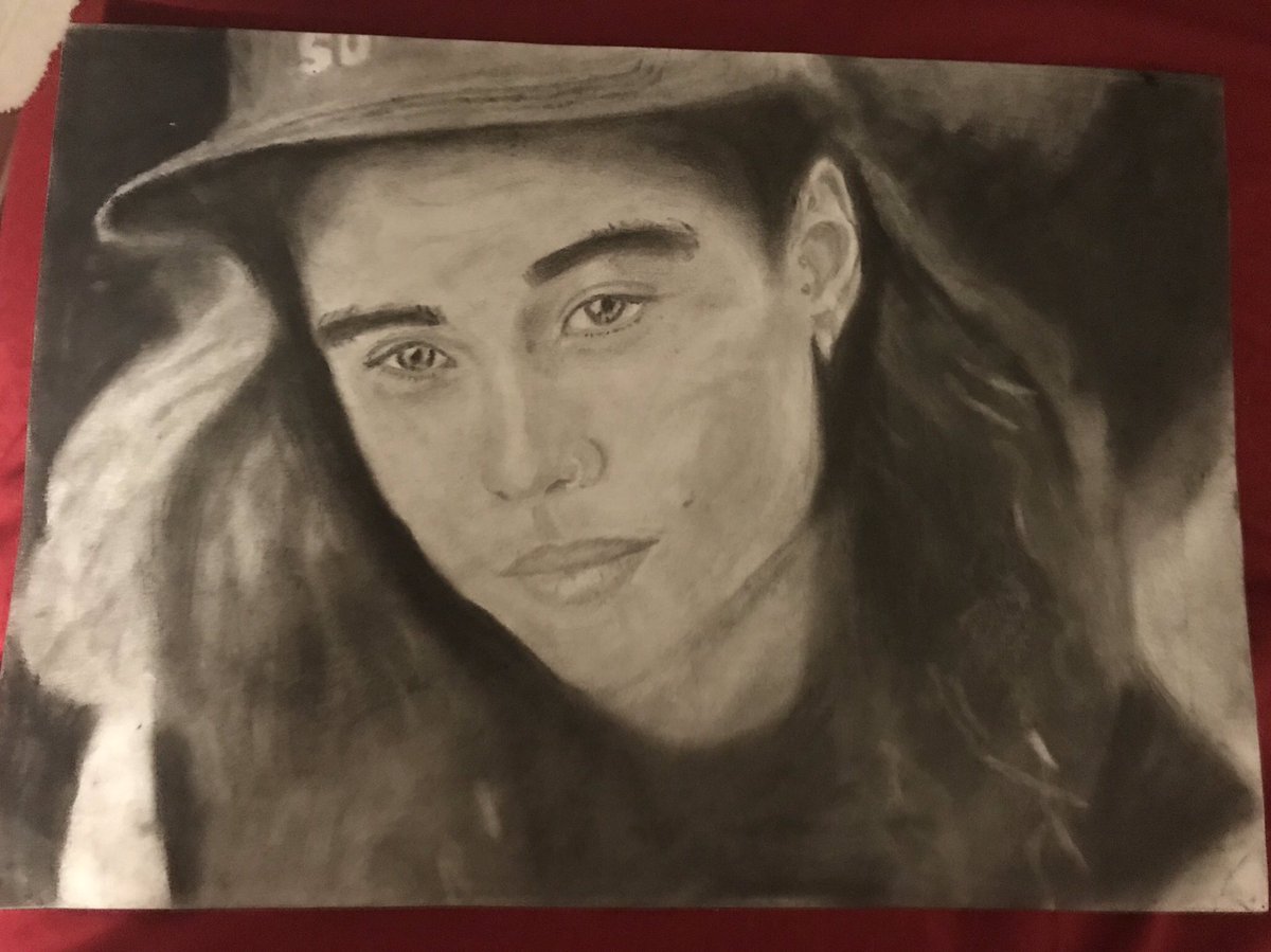 GemGem318's tweet photo. I did a charcoal portrait of @TASHSULTANAA for my art project! I’m really quite happy with how it turned out!!!! 
Cannot wait to see her live for the Flow State Tour 😍😩💗 https://t.co/2LpFxiN3Z9