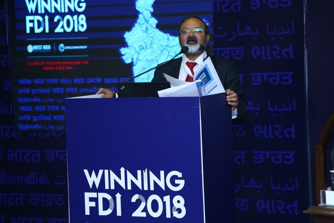 investindia's tweet photo. Manoj Bharti, Addl Secy, Ministry of External Affairs (ED & States) outlined the role of Economic Diplomacy & States Division at the MEA, & informed on how the ministry can be leveraged to promote investments into the country. #WinningFDI #NewIndia @DIPPGOI @WorldBank https://t.co/4VoT8iNp9K