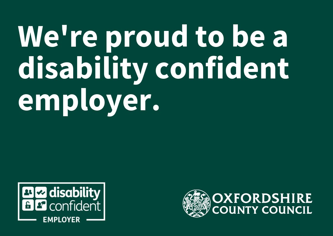 We are committed to ensuring we have the policies, practices and mechanisms in place to ensure anyone with a disability can fully participate, develop and be successful in our workplace. #disabilityconfident #disabilityconfidentemployer #disabilityrights #oxfordshirecountycouncil