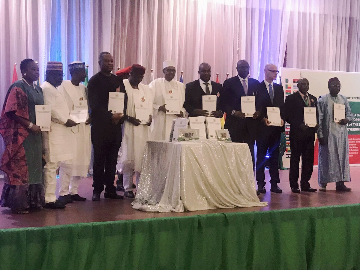 AmbSamate's tweet photo. I attended the opening ceremony of the @_AfricanUnion #CORRUPTION Risk Assessment training and unveiling of the Report of the #CorruptionRiskAssessment by President @MBuhari of Nigeria at the Nigerian State House Vanquet Hall @ICPC_PE #AfricaCRATraining #UnitedAgainstCorruption https://t.co/wShl6TOgbL