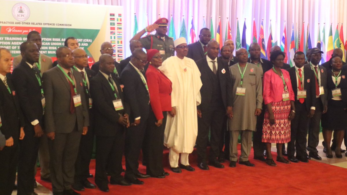 AmbSamate's tweet photo. I attended the opening ceremony of the @_AfricanUnion #CORRUPTION Risk Assessment training and unveiling of the Report of the #CorruptionRiskAssessment by President @MBuhari of Nigeria at the Nigerian State House Vanquet Hall @ICPC_PE #AfricaCRATraining #UnitedAgainstCorruption https://t.co/wShl6TOgbL