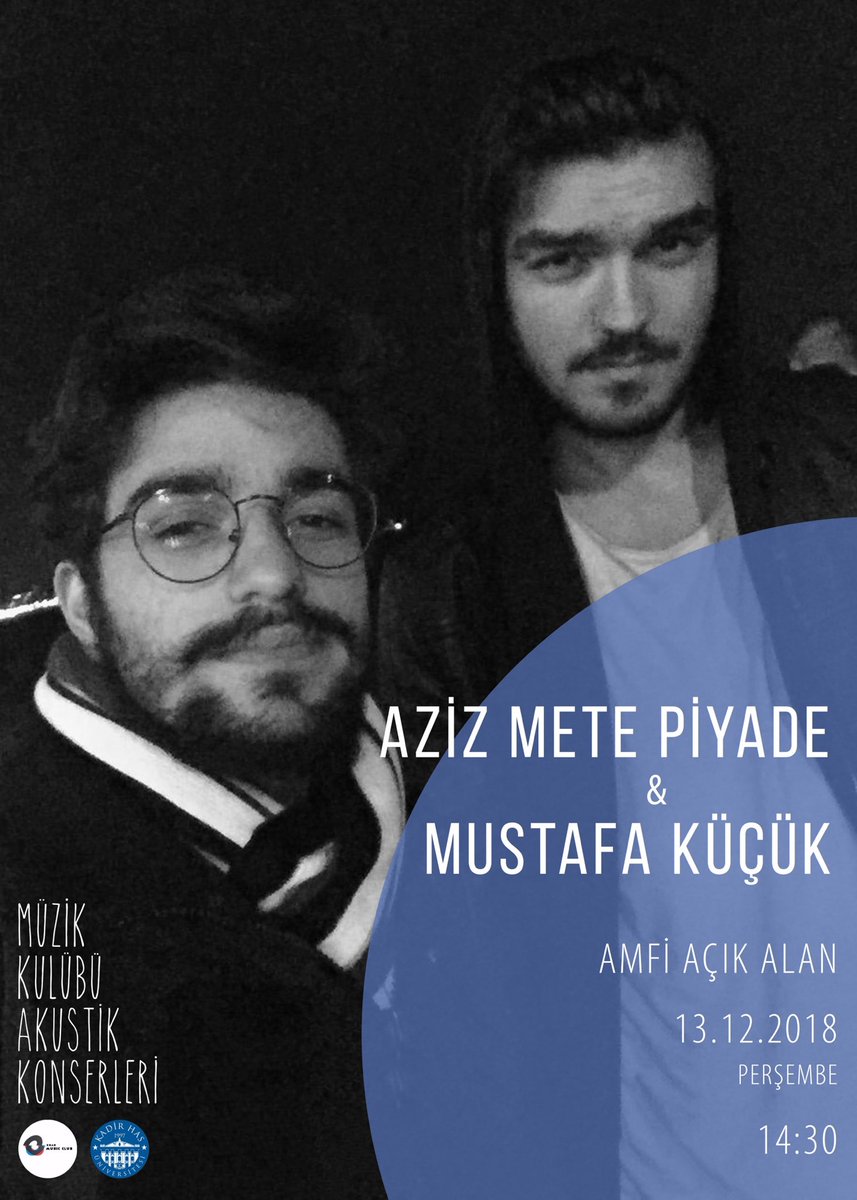Akustik konserlerimiz devam ediyor! 🌸13 Aralık Perşembe günü 14.30’da amfi açık alanda Mustafa Küçük &amp; Aziz Mete Piyade bizlerle olacak. Hepinizi bekliyoruz! 🎷🎤 <a href="/khasedutr/">Kadir Has Üniversitesi</a> <a href="/SondanFeyiz/">Prof. Dr. Sondan Durukanoglu Feyiz</a>