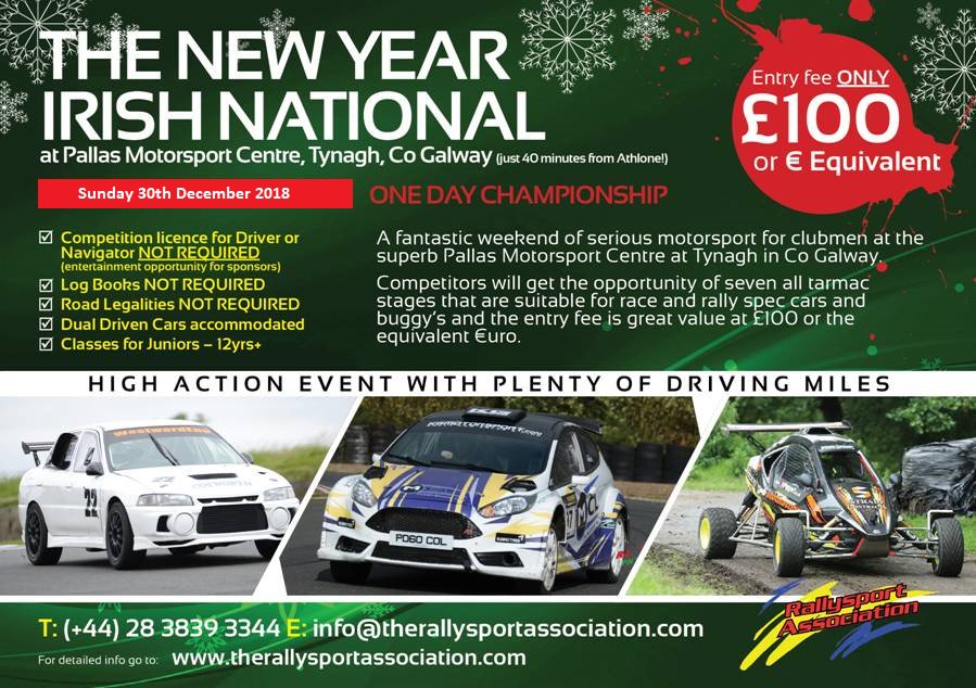 Pallaskarting's tweet photo. Sun 30th Dec โ #Rallysport Association, @Pallaskarting #Tynagh New Year Irish National.
Get your entries in, this is sure to fill fast.
Enter with email@therallysportassociation.com, text or phone on 00 44 (0) 7788 598461 or by the online link here https://t.co/QdkQOK6Kf5 https://t.co/vn9yVGZoMd