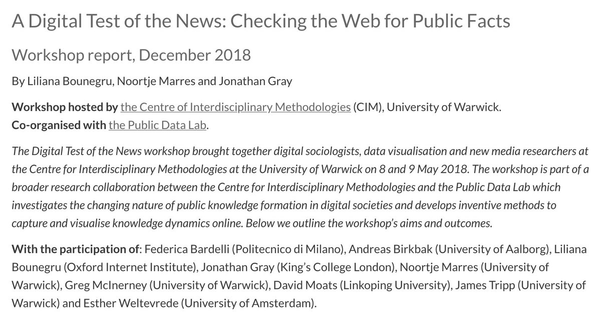 jonathan w. y. gray 🐼 @jwyg@post.lurk.org 🐘 (@jwyg) on Twitter photo How can we assess emergent statements in fast-moving and contested areas of public knowledge formation? New report on <a href="/CIMethods/">CIM Warwick</a> and <a href="/PublicDataLab/">Public Data Lab - @publicdatalab@vis.social</a> agenda on "public facts": ✨ warwick.ac.uk/fac/cross_fac/… How can we assess emergent statements in fast-moving and contested areas of public knowledge formation? New report on <a href="/CIMethods/">CIM Warwick</a> and <a href="/PublicDataLab/">Public Data Lab - @publicdatalab@vis.social</a> agenda on "public facts": ✨ warwick.ac.uk/fac/cross_fac/…