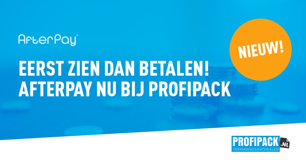 Profipack1's tweet image. Bij Profipack kunt u nu betalen met Afterpay! Eerst uw bestelling ontvangen en dan pas betalen. U tevreden, wij tevreden. #afterpay #betaalmiddel #gemakkelijk #achterafbetalen