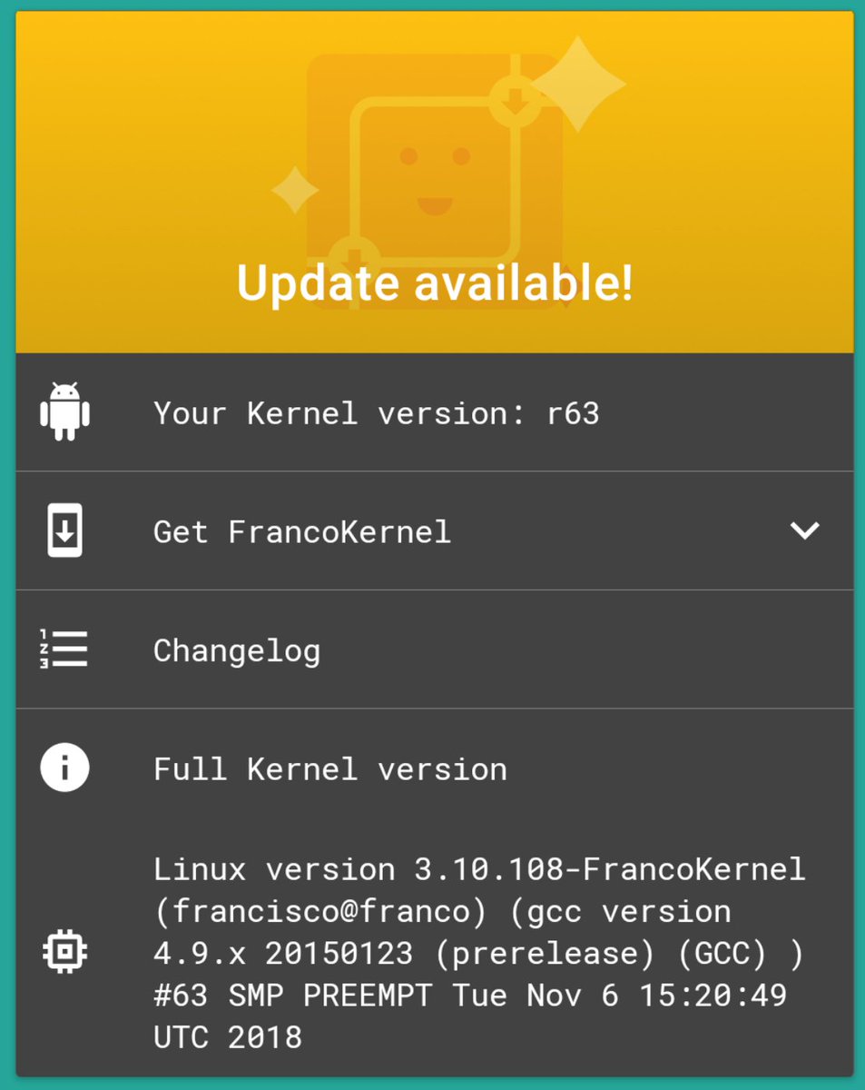 sGeekBlog's tweet image. Вместе с декабрьскими патчами, вышло и соответствующее обновление #FrancoKernel и #FrancoKernelManager, с поддержкой всех обновлений безопасности.