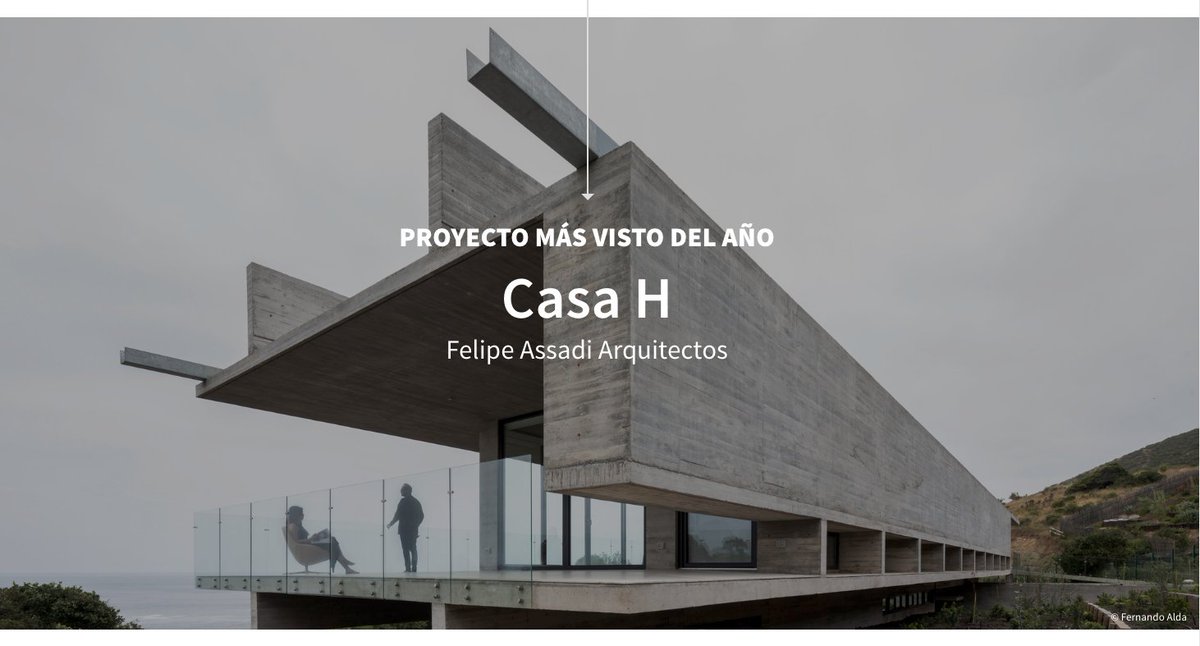 fernando_alda's tweet photo. #CasaH proyecto más visto del año 2018 en @parq Plataforma de Arquitectura.
Aplauso cerrado a @felipeassadi y todo su equipo por este gran éxito. https://t.co/2B3pK7JTrU