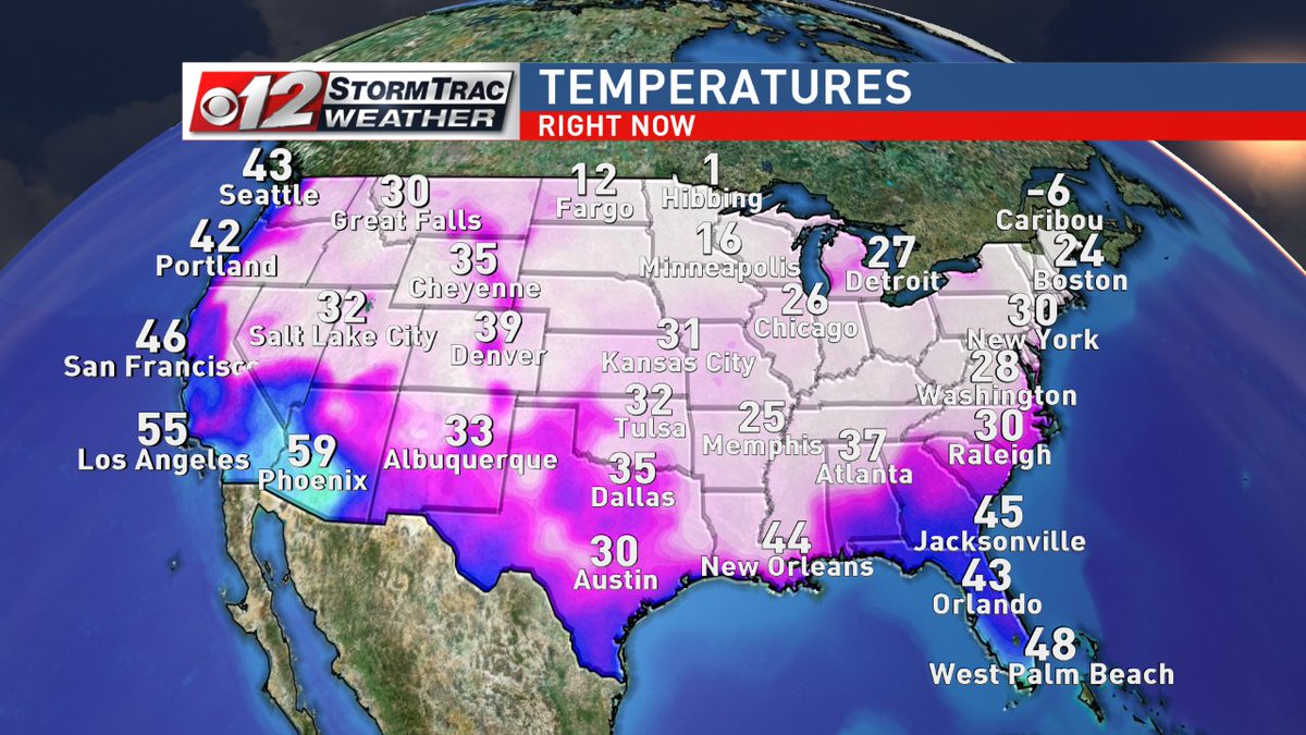 LoleskyWX's tweet photo. Aw, look at Florida trying to sort of maybe kinda almost fit in with the rest of the country...
#flwx #cold #coldish #kindacold @CBS12 https://t.co/HCM1BNzbk1