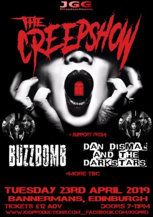 ticketsscotland's tweet photo. The Creepshow + Guests 
Bannermans Edinburgh 23rd April 👉https://t.co/mKlSSxIUd1 👈
Audio Glasgow 24th April 👉https://t.co/yr9oLbT9gv 👈
Click the link to grab yours or pop into either our Edinburgh or Glasgow stores  @thecreepshow @BannermansBar @AudioGlasgow @ticketsscotland https://t.co/I1MFwWf9sp
