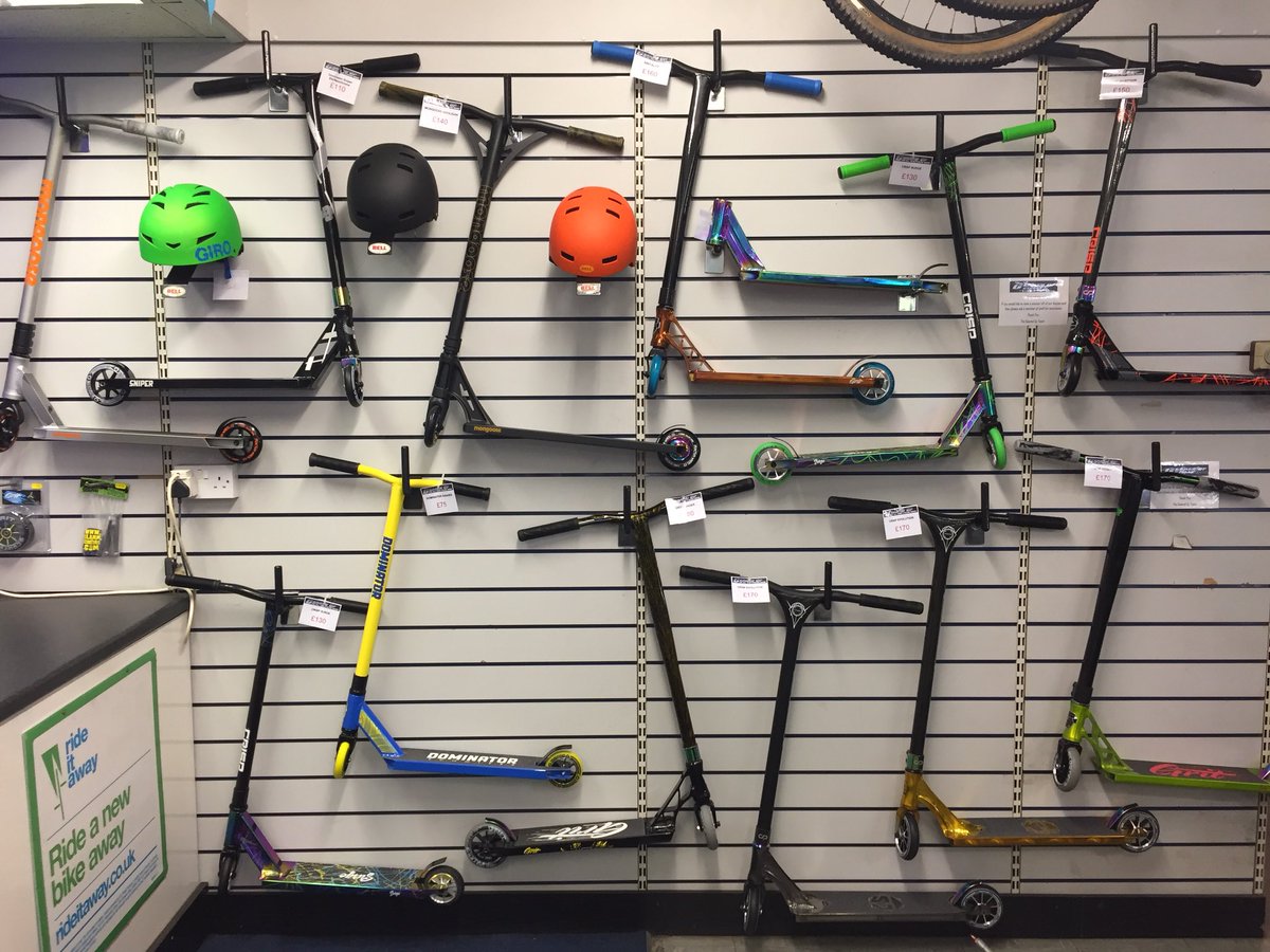 Fantastic scooters in stock ranging from £50 upwards from leading brands like <a href="/GritScootersNZ/">Grit Scooters NZ</a> <a href="/CrispscooterUK/">CrispScootersUK</a> Dominator scooters and <a href="/Mongoose/">Mongoose Bikes</a> come in store to check out our full range and secure your stunt scooter ready for Christmas!!! 🛴🎄🎁
