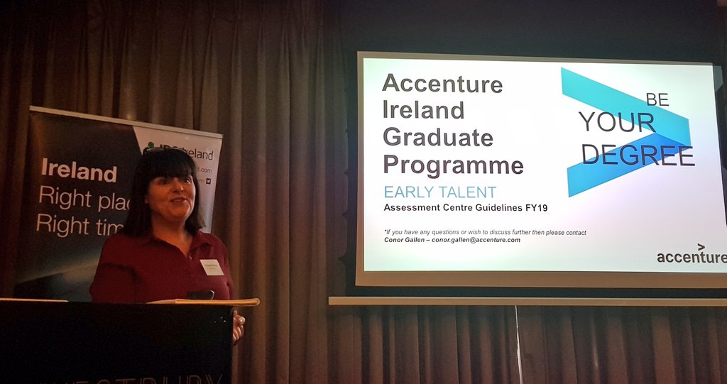 GBSNetworkIRL's tweet photo. Next up Michele Martin &amp; Conor Gallen from @Accenture_Irl talking about the use of VR in graduate recruitment https://t.co/aHn37L1Blo