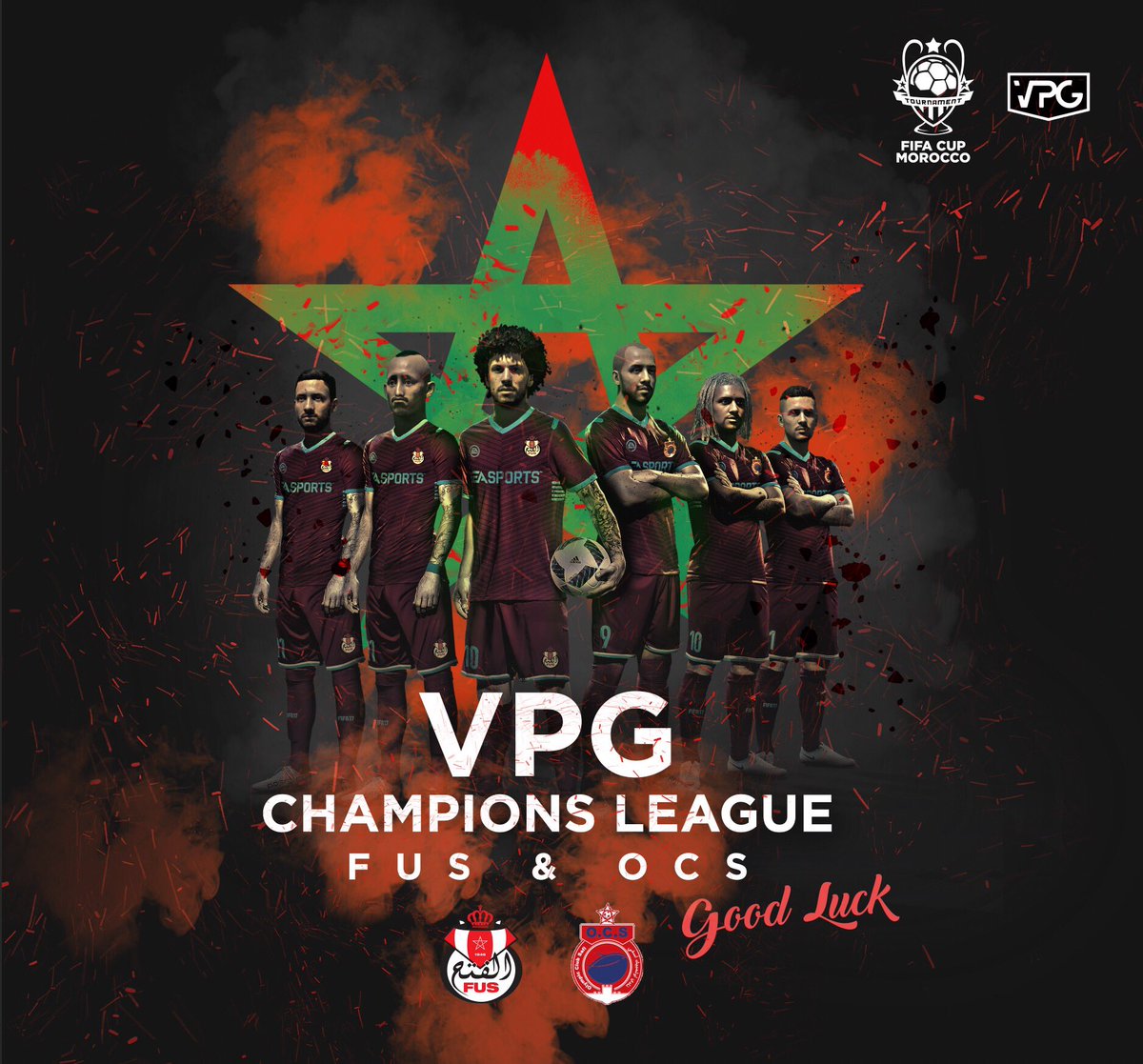 Moroccan sharks 🇲🇦🦈
#matchday, in the biggest vpg competition #vpgchampionsleague 
tonight against <a href="/UsmaVpg/">Vpg Usma</a> from <a href="/Algeria/">algeria</a> 🇩🇿#let’s fight for a good start
Support and watch our game at 8:30uk time 
📺m.youtube.com/channel/UCp7gu…
Thx for your support <a href="/CAK_Esports/">Chabab Atlas Khénifra eSports</a> <a href="/FazFouz17/">Faouzi Ouadrhiri</a>🙏💪
