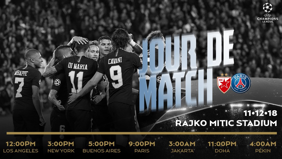 RDV pris pour ce soir au pub BKB à Pointe-Noire à partir de 21h00.
Allezzzz Paris 🔴🔵 Comme le dit si bien @ThomMills #TOTOUTARD nous le ferons ✊🏼 #teamPSG #LDC #ERBPSG