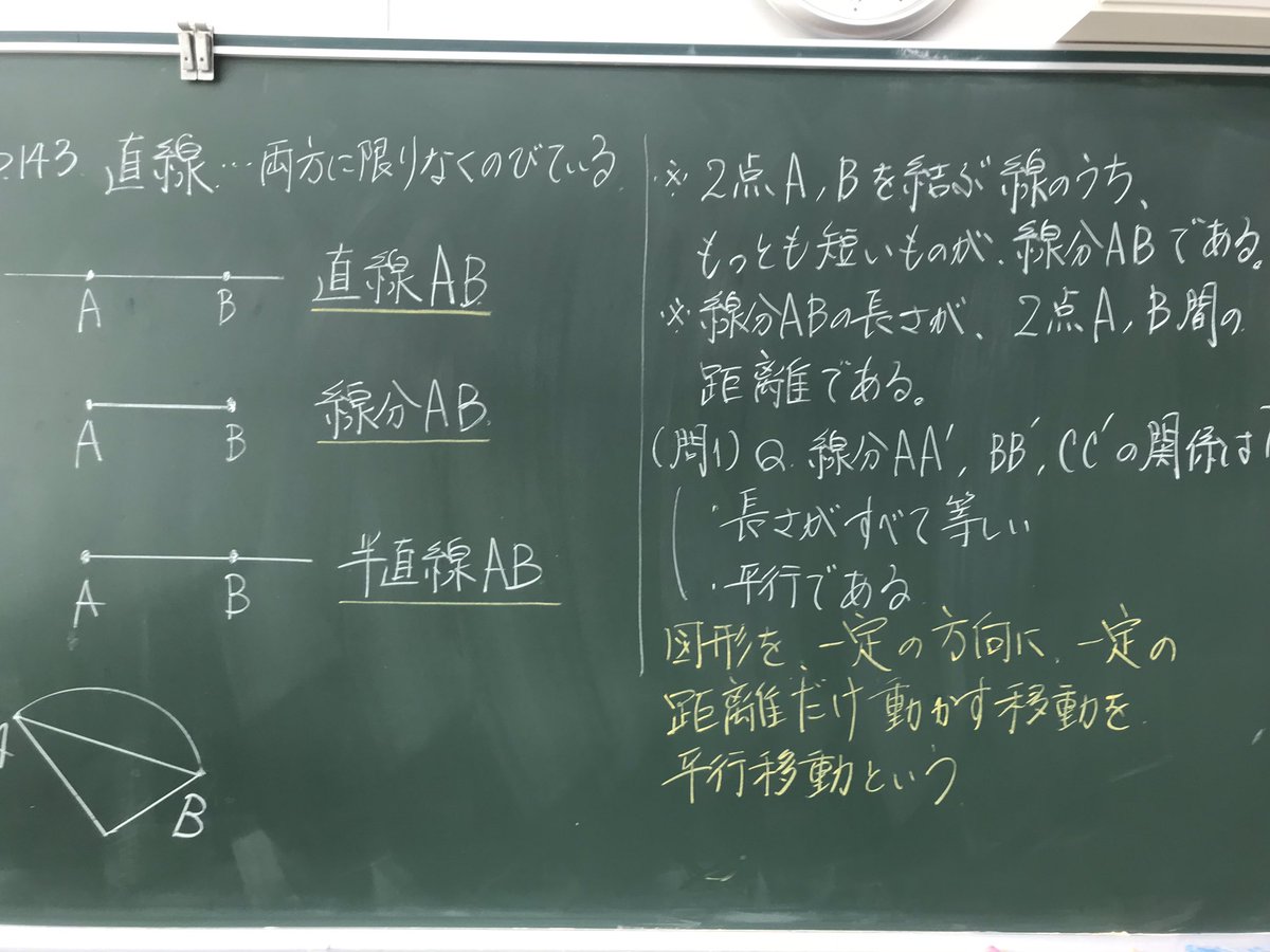 赤推しまんぼう On Twitter 中1数学 平面図形 図形の移動 平行