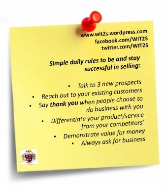 WIT2S's tweet photo. The daily rules of selling. How many are you working to? #rules #Habits #winningtips #winning #TuesdayThoughts #TuesdayMotivation #success #succeed #mindset #attitude #wit2s #blog #salestips #salesmanagement #Entrepreneur #startup #discipline https://t.co/wNrKkN7TpM