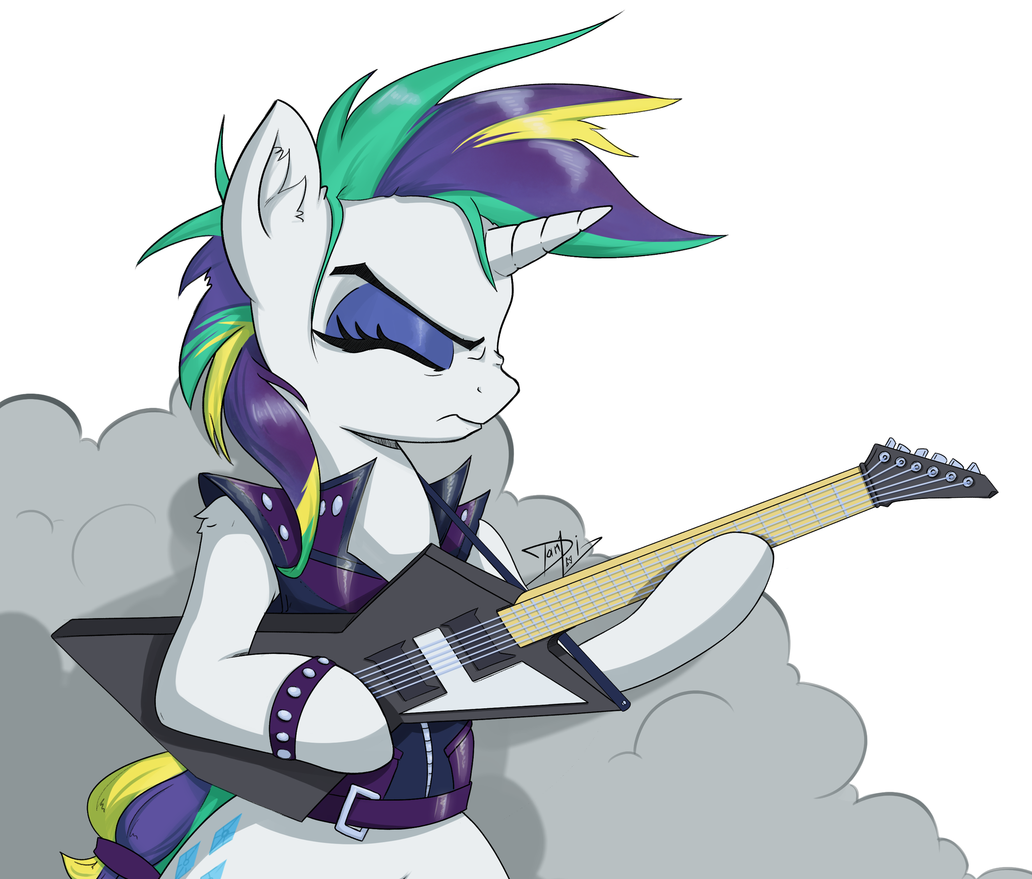 “Rar :3 #mlp #rarity #guitar #rock” .