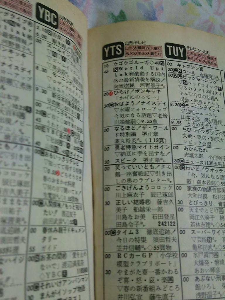 巣亭保無男 Yts山形テレビネットチェンジ前後の番組表 1993年3月31日と4月1日のザ テレビジョン