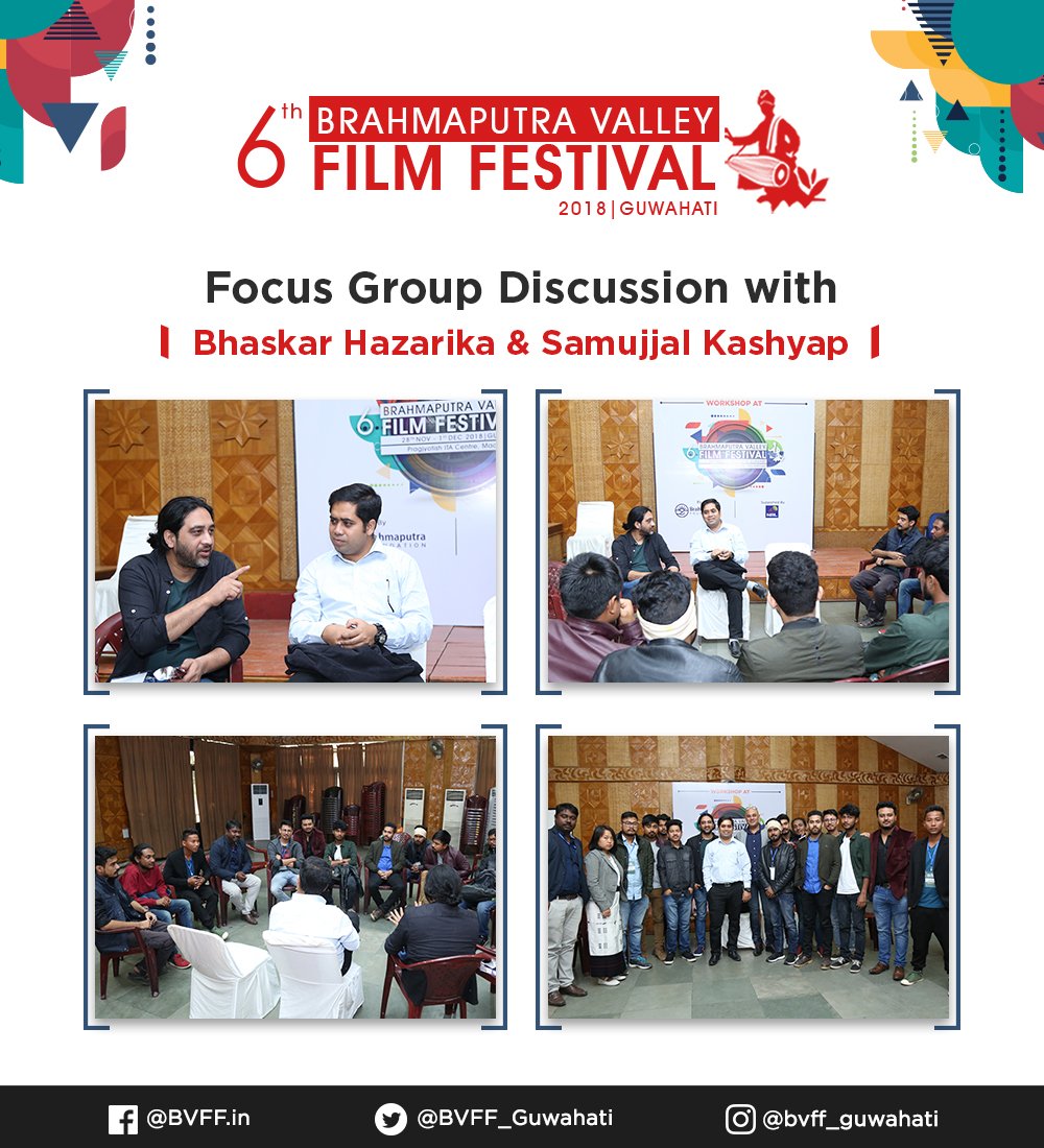 BVFF_Guwahati's tweet photo. Filmmakers Bhaskar Hazarika & @SamujjalKashyap engage in an interesting discussion about filmmaking with budding directors and actors of the region at #BVFF2018. #BVFF #filmfestival #NorthEastIndia #workshop #India https://t.co/EmQsqflbP4