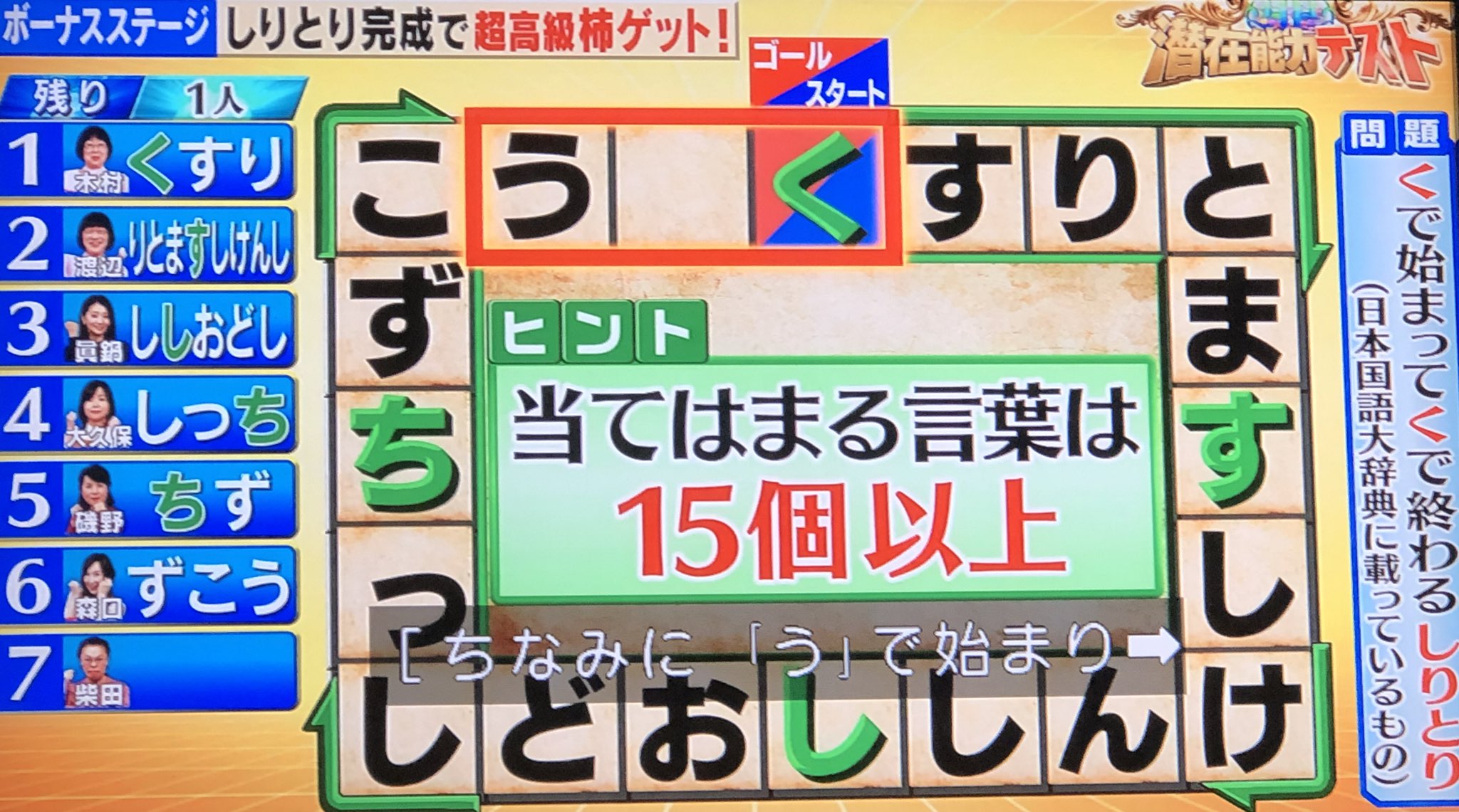 Impressions 実況リハビリ中 Twitter પર うから始まりくで終わる言葉 潜在能力テスト T Co Uwsafmdbo2 Twitter