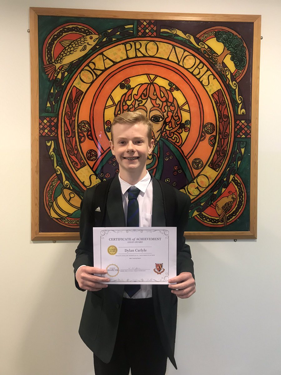 StMungosFalkirk's tweet photo. Congratulations to Dylan Carlyle who achieved the GOLD award for excellence in S3🥇🥇#LetChristShine 🌟🌟 https://t.co/b6H8ttbG2R