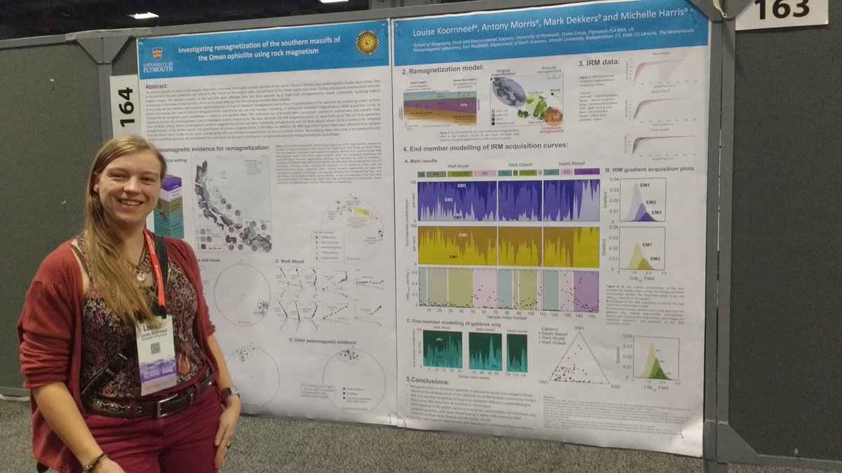 Magneterrae's tweet photo. Quite an experience presenting a poster at the #AGU2018 in the #OmanDP session! Meeting many new people and receiving amazing ideas and suggestions, thanks for coming everyone!
#geosciences #paleomag #rockmag https://t.co/WNEOe7Wi2o