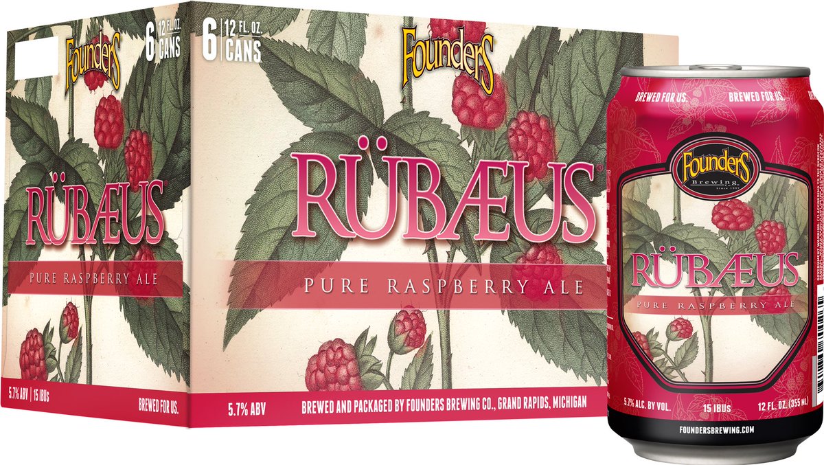 MagnoliaBevCo's tweet photo. Founders Rubaeus is a pure raspberry ale that is a perfect blend of sweet, tart and refreshing. Rubaeus is 5.7% ABV and is available now in six pack cans. #founders #rubaeus #raspberryale #craftbeer #magbevco https://t.co/MWMzLbUNnw