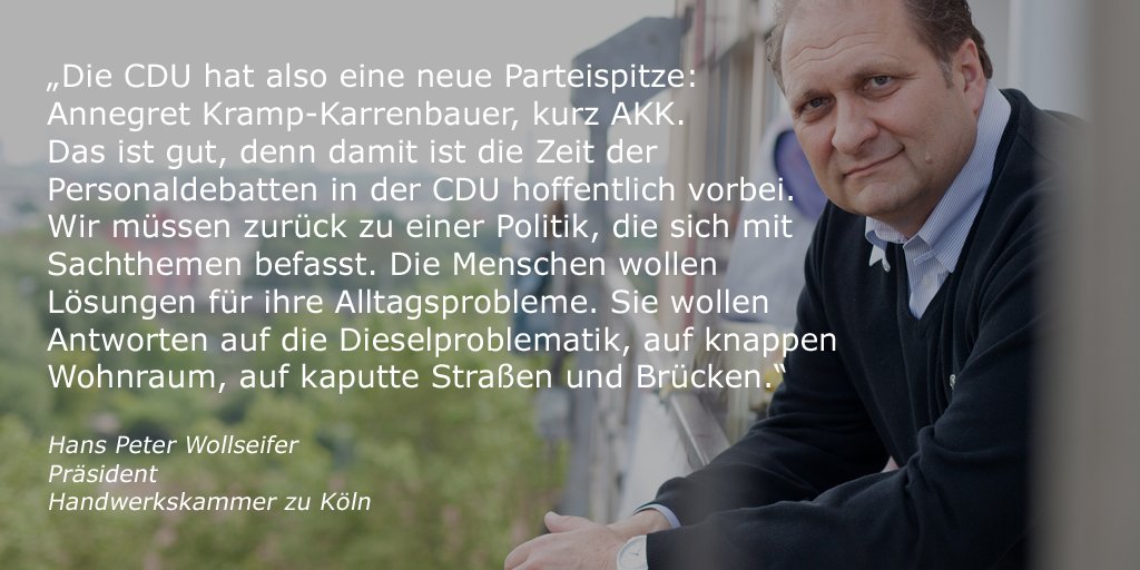 hwk_koeln's tweet photo. #Wollseifer-#Blog (29): Taube Ohren in #Berlin | #Diesel-Streit und eine #Politik der Tatenlosigkeit | Neue #Messungen gefordert | Warten auf #Fachkräfte | Ohne #Meister - keine #Ausbildung | Warten auf #Wirtschaftsförderung in #Köln ► https://t.co/wIKwBsV0QE https://t.co/402f4u6ybV