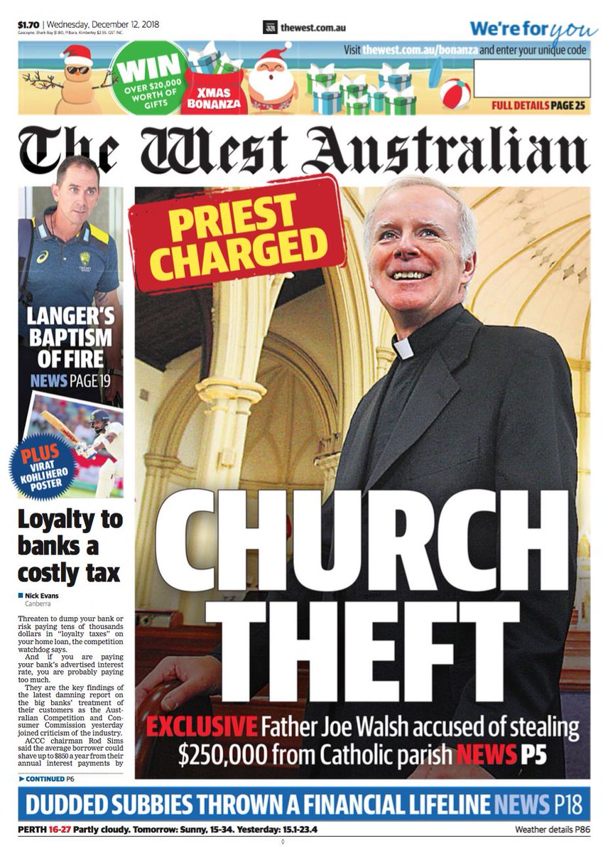 westaustralian's tweet photo. The front page of tomorrow's The West Australian. https://t.co/dTaTzicnPj #wanews #perthews https://t.co/nKncGjFO9R