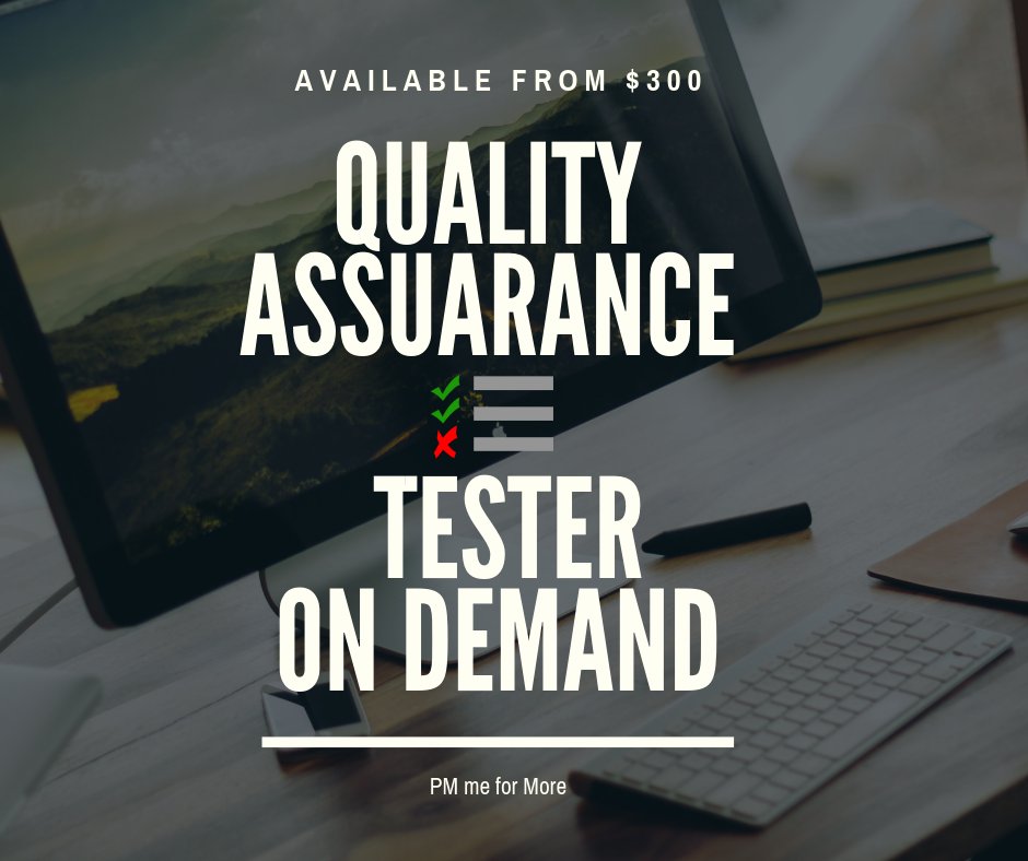 cryptodevathupp's tweet photo. Remote #QA : Quality Assurance &amp; #Tester available on monthly Bases!
Starting from $300 per month !!

PM me for more.

#bug #BugBounty #website #appps https://t.co/csLKag0VPw