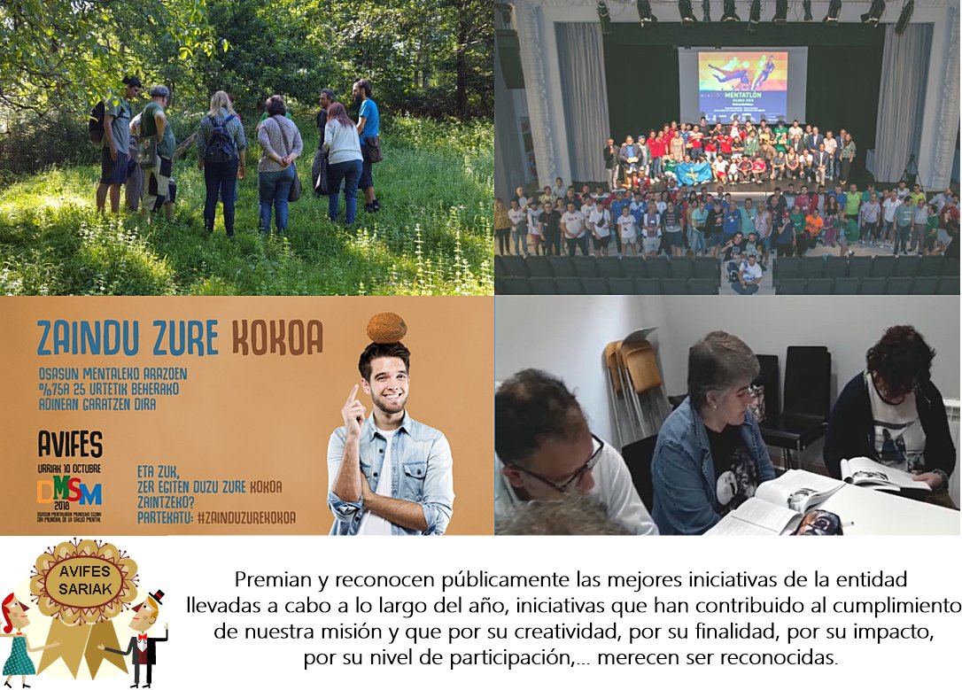 avifes's tweet photo. El proyecto #BañosDeBosque, la campaña #CuidaTuCoco, #MentatlonBIlbao, #CadaVidaUnDesafio, el taller de lectura y escritura, el grupo de mujeres "Las Karolas", el programa "Conecting Peolple" Etxebest,...son algunas de las 22 actividades del 2018 candidatas a los #Avifes Sariak https://t.co/xggK1iWjQW