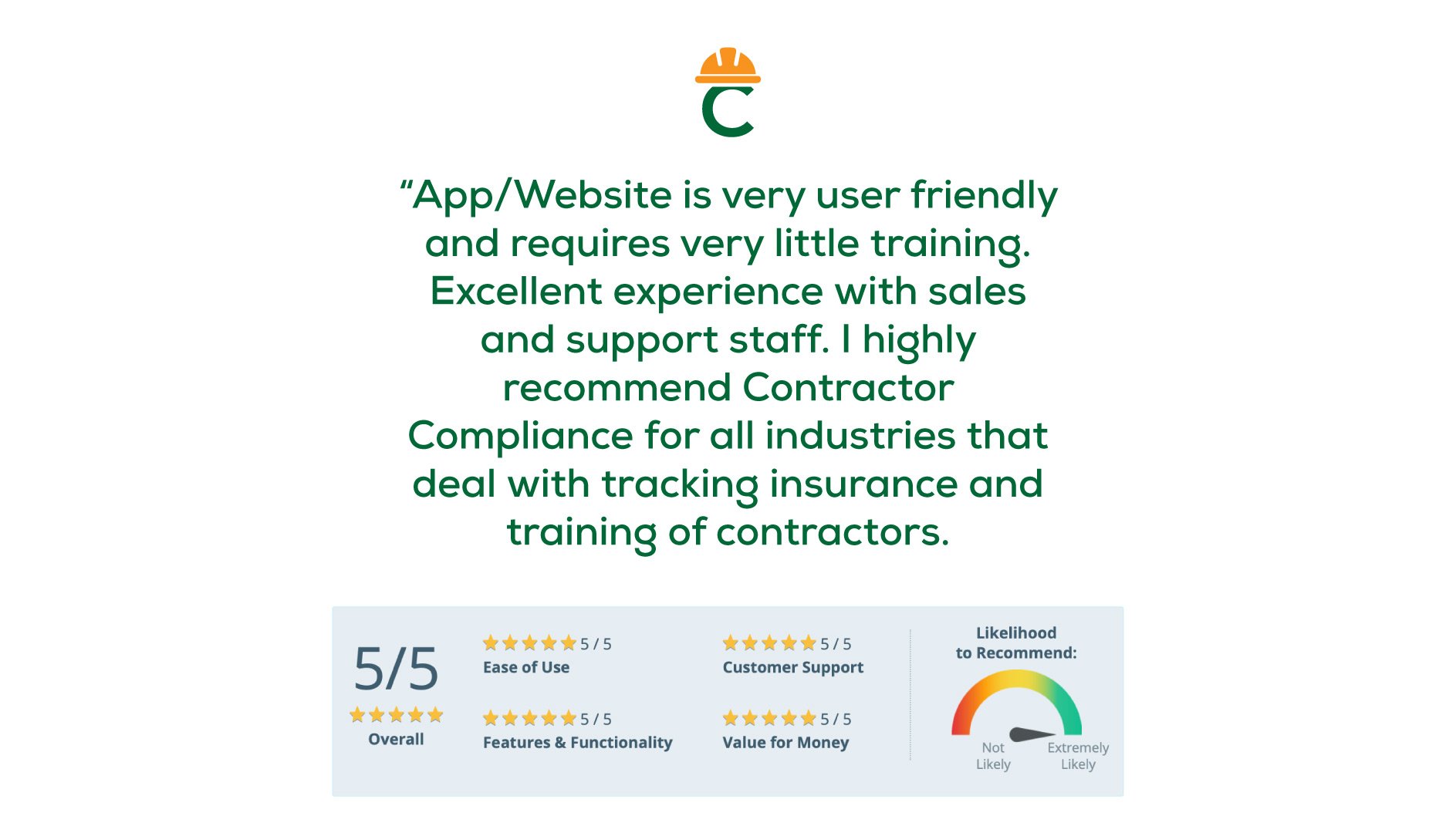 Contractor Compliance on Twitter "Our software has glowing reviews