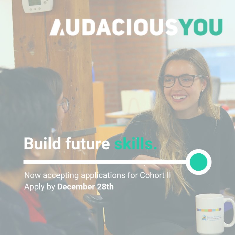 Audacious_Futrs's tweet photo. They say "#skills are the new currency". Join #AudaciousYou and learn how to speak beyond your resume.

#AudaciousYou is $0 upfront and offers 14 weeks of practical #careerdevelopment experience. 

Apply by Dec. 28th to join Cohort II!

https://t.co/EEEtHdm66G https://t.co/XC871sX6H4