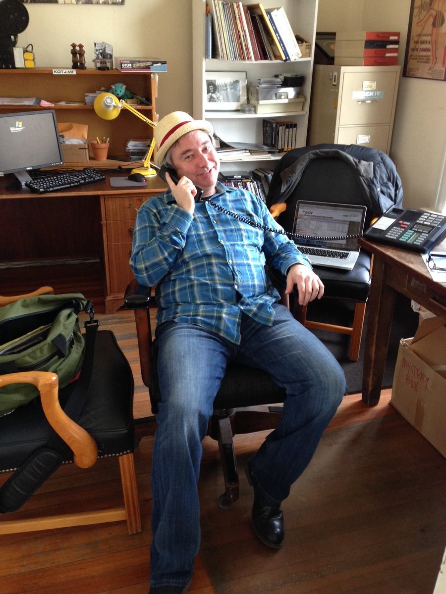 timhorsburgh's tweet image. Bill Siegel doing @MuhammadAliDoc press interviews at @Kartemquin in 2013. He had already been on the phone for hours, but was beaming. He just loved talking about Ali.

Hope you're chatting it up with the Champ now, Bill.