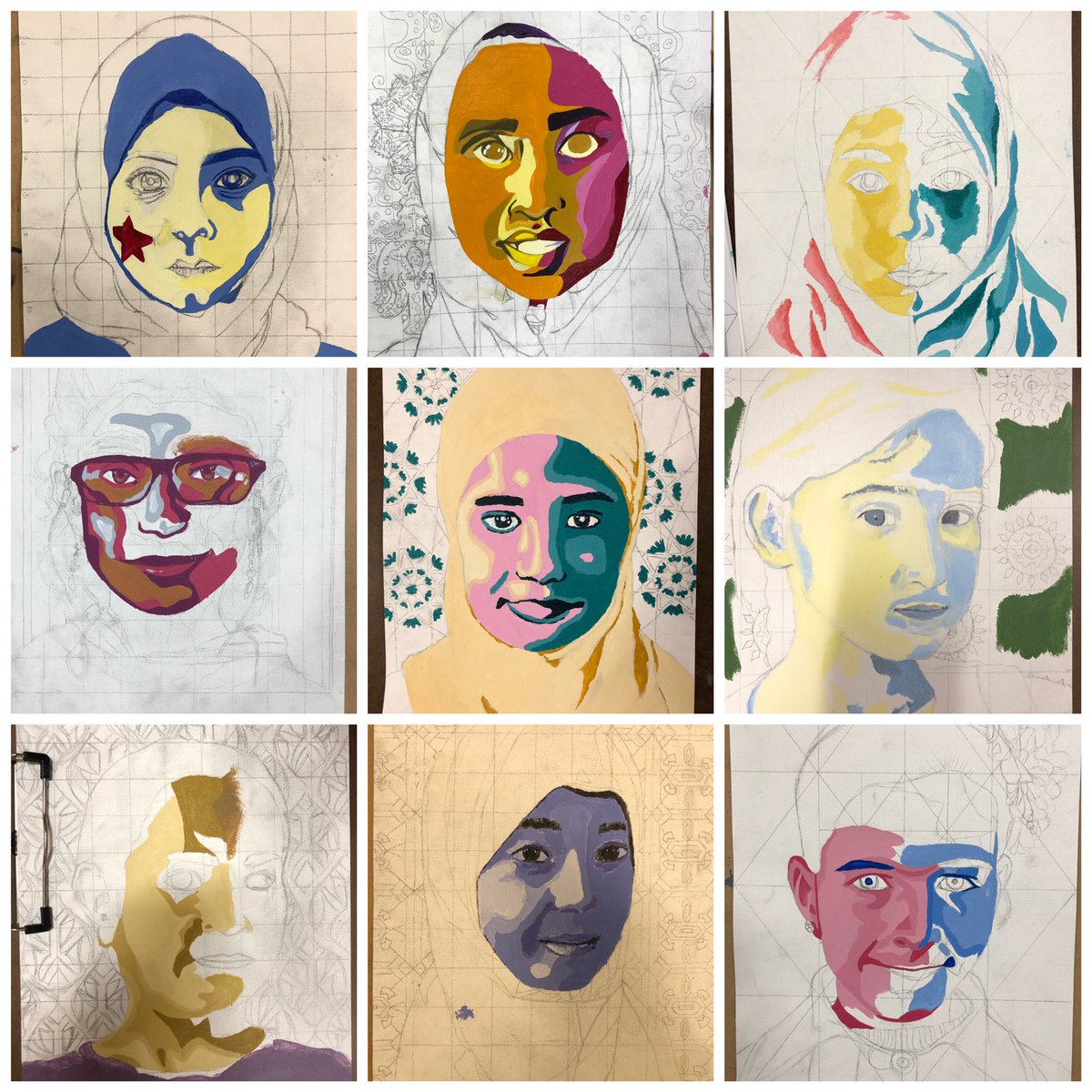 LMD_ArtEd's tweet image. Steady progress being made by #FineArt1 Ss on our contribution to #TheMemoryProject with a @OBEYGIANT twist!  @HVCentralHS @HVArtsEd