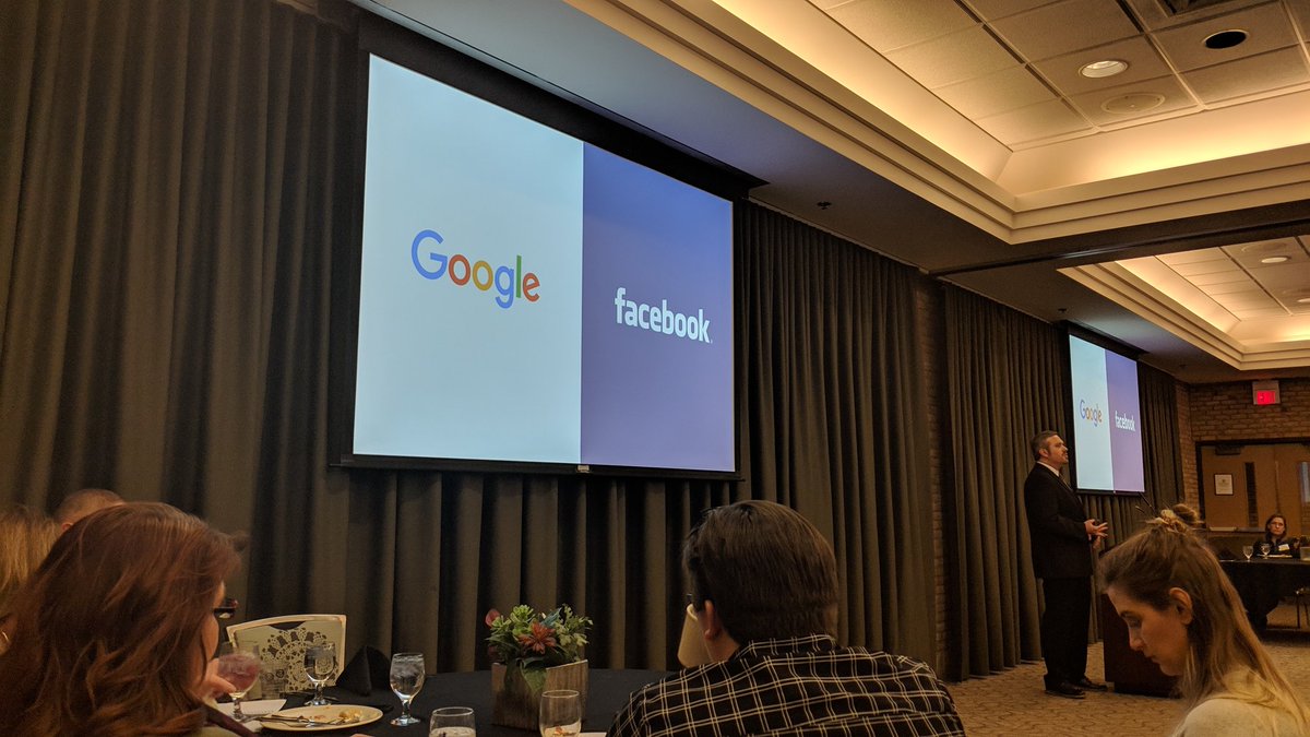 rcdutcher's tweet image. Here are your top 2 paid social/online channels. And with their ad networks they are even larger than they appear #amawm @derekdevries