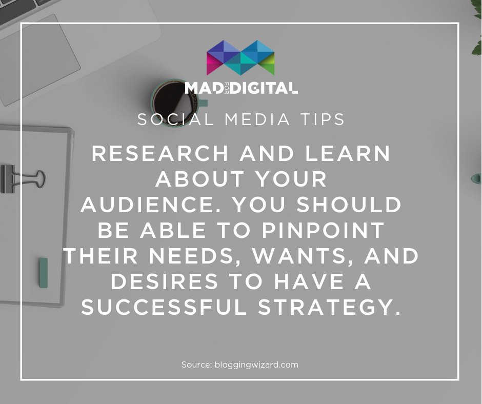 MADforDIGITAL's tweet photo. Always conduct audience research before implementing a social media strategy. Learn more at https://t.co/dEkhv1JEvD #smm #socialstrategy #socialmediastrategy #digitalmarketing https://t.co/W3wRGMPnJ3