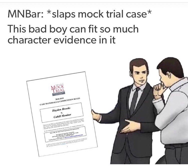 MockEhs's tweet photo. This year’s case is a civil one! A defamation lawsuit! Very fun! https://t.co/3svkvjwu5V