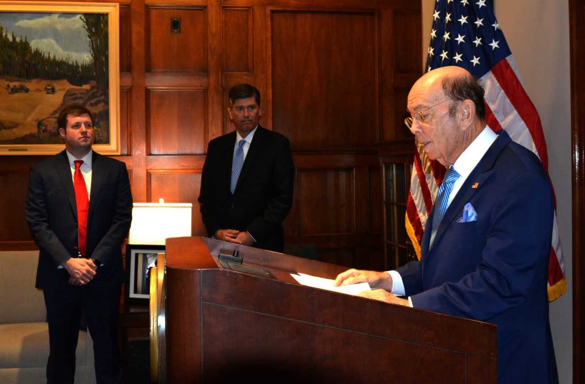 Earlier today, <a href="/SecretaryRoss/">Sec. Wilbur Ross</a> participated in the ceremonial swearing-in of the recently appointed First Responder Network Authority board members. Through its public – private partnership with <a href="/ATT/">AT&T</a>, <a href="/FirstNetGov/">FirstNet Authority</a> is rapidly deploying a new nationwide network for #publicsafety.