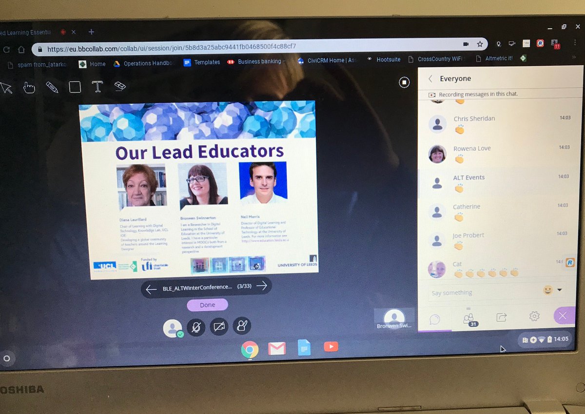 AmplifyFE's tweet photo. Great start to today's @blecourse showcase session #FLble2 #altc as we get underway sharing what Blended Learning Essentials is all about led by @bronswinnerton @Realtimeedu and @XarahC https://t.co/X7atACA1Kg